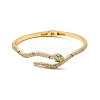 Cubic Zirconia Snake Open Cuff Bangle BJEW-P281-09G-01-2