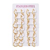 PVD Vacuum Plating 201 Stainless Steel Heart Hoop Earrings EJEW-Q002-03G-4