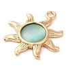 Brass with Glass Pendants KK-G503-40G-01-2
