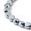 Electroplate Glass Beads Strands X-EGLA-L045-G-FP01-3