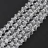 Clear Faceted Glass Bicone Beads Strands X-GLAA-S026-6mm-07-1