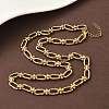 Ion Plating(IP) 304 Stainless Steel Oval Links Necklace for Women NJEW-B107-07G-01-3