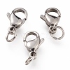 Tarnish Resistant 304 Stainless Steel Lobster Claw Clasps X-STAS-G240-01C-P-1