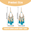 6 Pairs 6 Colors Leaf & Cotton Tassel Chandelier Earrings EJEW-FI0003-14-9
