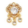 Brass Micro Pave Clear Cubic Zirconia Pendants ZIRC-U003-01G-08-1