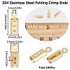 180Pcs 304 Stainless Steel Folding Crimp Ends STAS-SC0005-40A-2