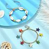 2Pcs 2 Style Synthetic Turquoise Starfish Charm Bracelets Set BJEW-TA00354-5