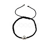 Alloy Heart Bead Braided Bead Bracelets NI5372-4-1