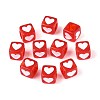 Spray Painted Transparent Acrylic Beads OACR-N140-02C-1