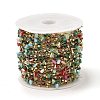 Colorful Faceted Triangle Glass & Cube Beaded Link Chains CHS-G028-17G-3