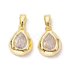 Brass Micro Pave Clear Cubic Zirconia Charms KK-K360-14G-1