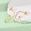 Brass Cube Stud Earrings EJEW-S280-04G-3