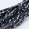 Electroplate Glass Beads Strands EGLA-F121-HP-A03-1