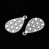 Spray Painted 430 Stainless Steel Filigree Pendants STAS-WH0047-78L-2