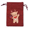 Christmas Theme Jute Cloth Storage Bags ABAG-F010-01A-01-1
