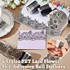 6 Rolls 6 Styles PET Lace Flower Self-Adhesive Roll Sticker DIY-HS0002-34-4