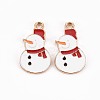Golden Plated Alloy Enamel Pendants X-ENAM-T009-92-RS-1