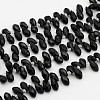 Electroplate Glass Faceted Teardrop Beads Strands EGLA-D014-14-3