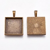 Tibetan Style Pendant Cabochon Settings TIBEP-A123359-AB-FF-2