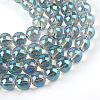Electroplate Glass Beads Strands EGLA-Q062-8mm-A01-1