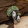 Mushroom Rhinestone Brooch Pin PW-WGEBA46-02-1