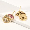 Christmas Rack Plating Brass Cubic Zirconia Stud Earrings EJEW-K245-55B-G-3
