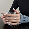 925 Sterling Silver Open Cuff Ring for Woman RJEW-M164-01-2