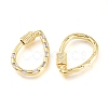 Brass Micro Pave Cubic Zirconia Screw Carabiner Lock Charms KK-M206-14G-01-2