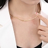 304 Stainless Steel Flat Snake Chain Necklaces for Women NJEW-D058-04G-4