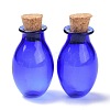 Oval Glass Cork Bottles Ornament AJEW-O032-03B-1