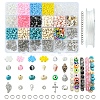 DIY Summer Glass & Synthetic Magnesite & Shell Bangle Making Kits DIY-FS0007-91-1