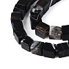 Natural Dyed & Heated Black Agate Beads Strands G-T139-8x8-35B-01-4