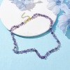 Natural Amethyst Chip Beaded Necklace NJEW-JN04616-06-2