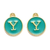 Golden Plated Alloy Enamel Charms X-ENAM-Q437-15Y-1