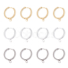 12Pcs 3 Colors 201 Stainless Steel Huggie Hoop Earrings Findings FIND-DC0005-89-1