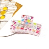 Rectangle Printed Plastic Claw Hair Clips PW-WG4034F-10-1