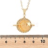 Natural Yellow Hematoid Quartz Copper Wire Wrapped Planet Pendant Brass Cable Chain Necklaces for Women NJEW-TA00260-03-4