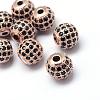 Rack Plating Brass Cubic Zirconia Beads ZIRC-S001-10mm-B01-1