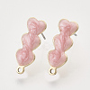 Iron Enamel Stud Earring Findings IFIN-N003-08C-1