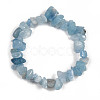 Unisex Chip Natural Aquamarine Beaded Stretch Bracelets X-BJEW-S143-33-2