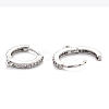Brass Micro Pave Clear Cubic Zirconia Huggie Hoop Earring Findings EJEW-O107-01P-2
