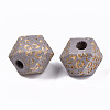 Painted Natural Wood Beads WOOD-T021-51A-05-2