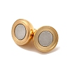 304 Stainless Steel Magnetic Clasps with Loops STAS-E049-12B-2