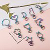 20Pcs 10 Styles Rainbow Color PVD Vacuum Plating Alloy Keychain Clasps JX114A-2