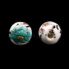 Floral Printed Porcelain Beads PORC-Q199-8mm-17-4