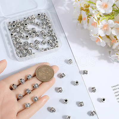 100Pcs Tibetan Style Alloy Beads FIND-SP0002-23-1