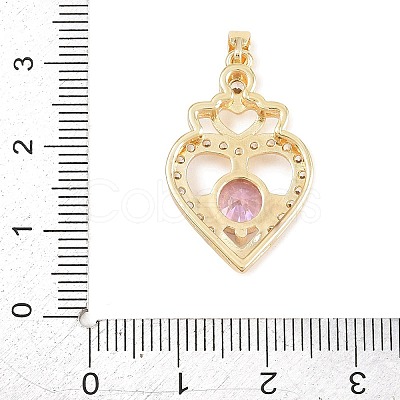 Valentine's Day Brass Micro Pave Cubic Zirconia Pendants KK-T086-01F-1
