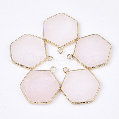 Natural Rose Quartz Pendants G-S344-89H-1