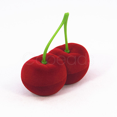 Valentine's Day Cherry Shaped Velvet Ring Gift Boxes PW-WG31374-01-1