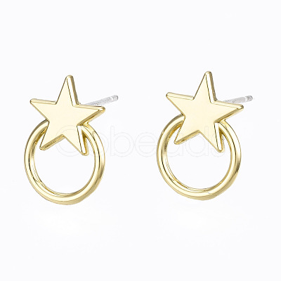 Alloy Stud Earring Findings PALLOY-T064-72LG-RS-1